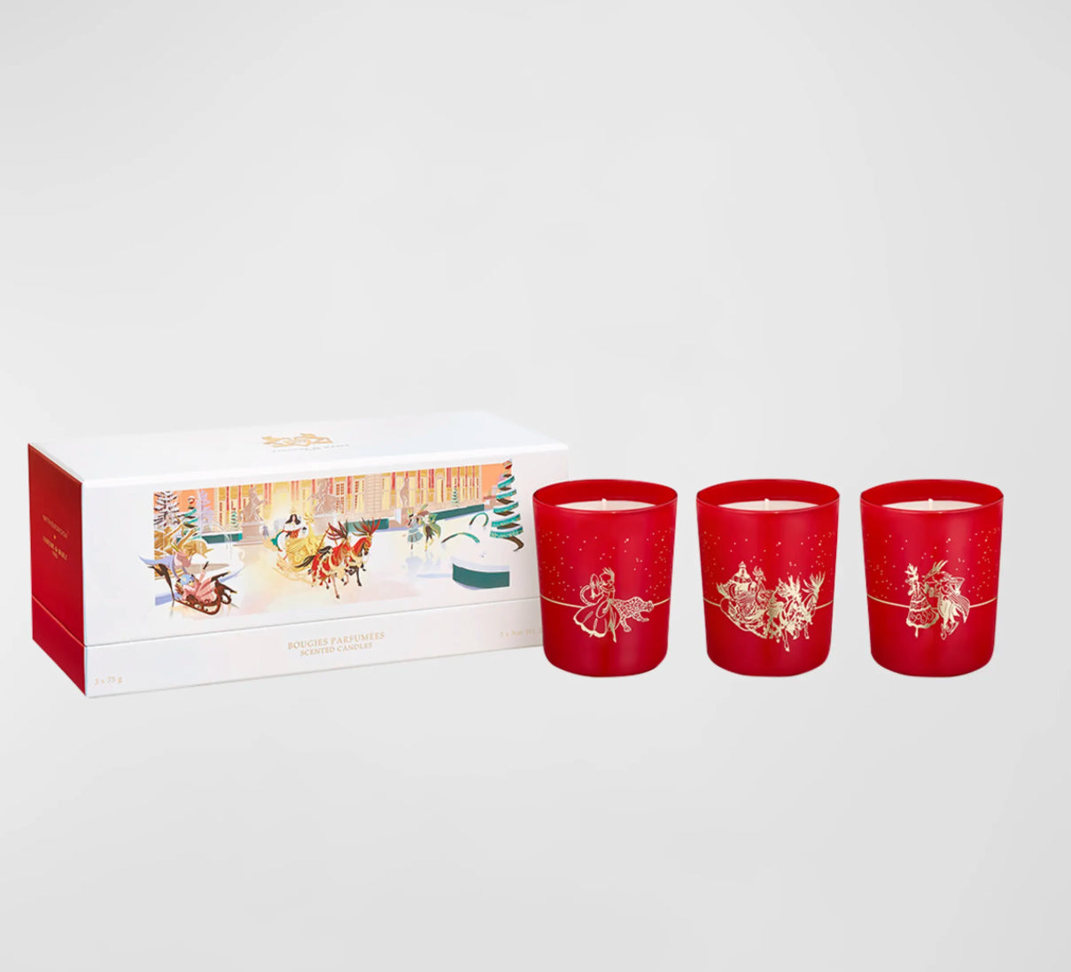 Parfums de Marly Trío de velas festivas, 3 x 75 g