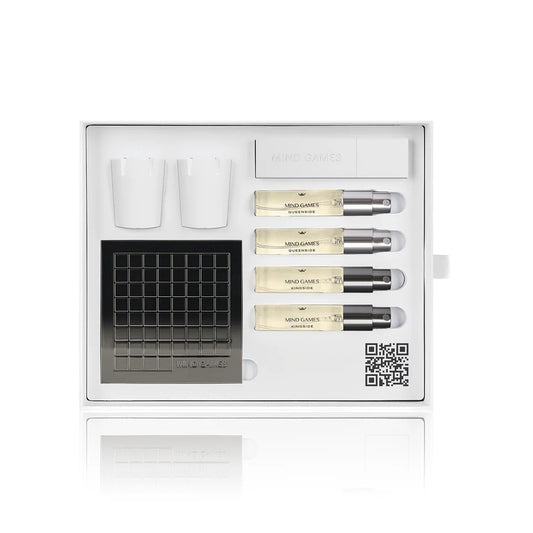 Perfumer Extraordinaire Kingside and Queenside Discovery Set - 4 x 7.5ml Travel Sprays + Ceramic Diffusers by Mind Games